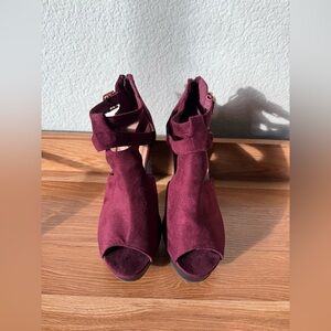 TOP Moda Burgundy Suede Women's Heels
